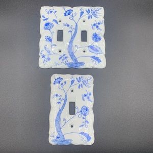 Vintage Blue and White Porcelain Switch Plates